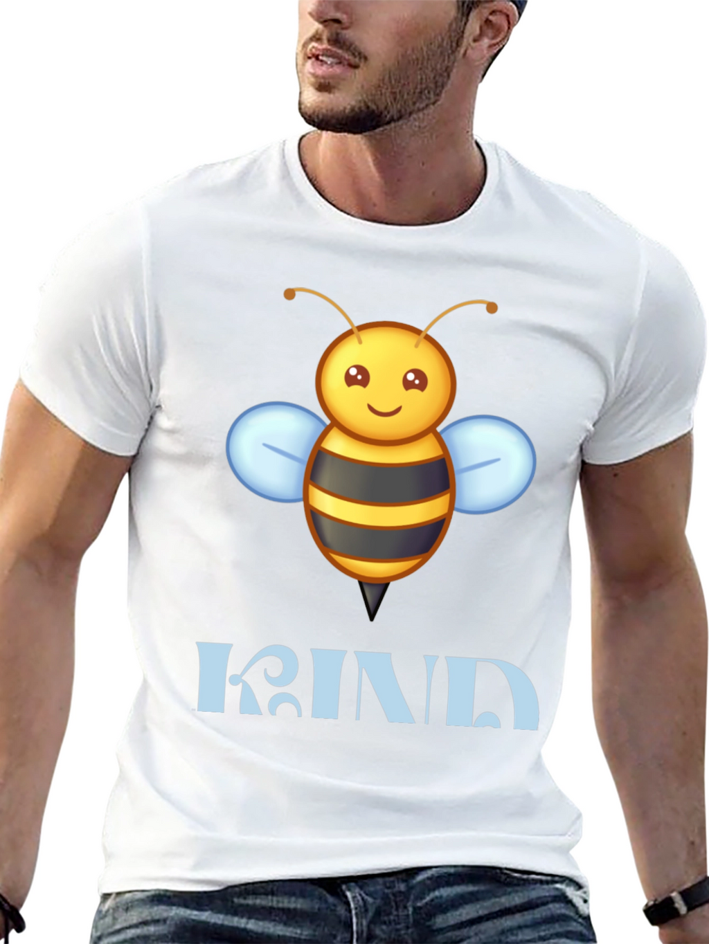 Be Kind Bee Graphic Tee - Black Cotton T-Shirt