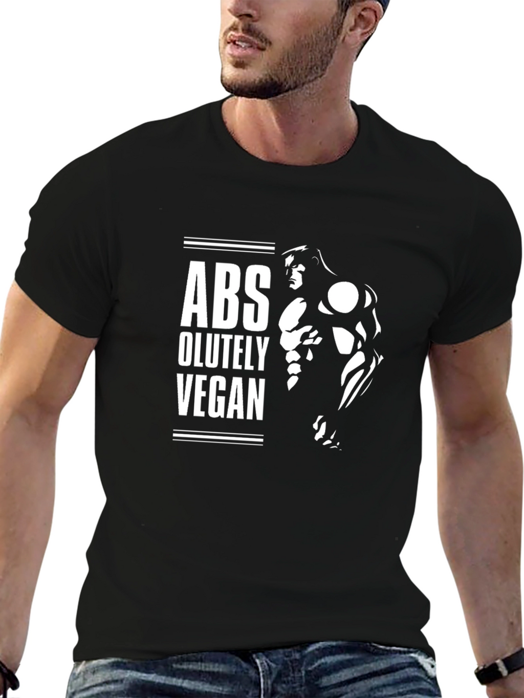 Abs-olutely Vegan Graphic T-Shirt - Bodybuilder Fitness Tee