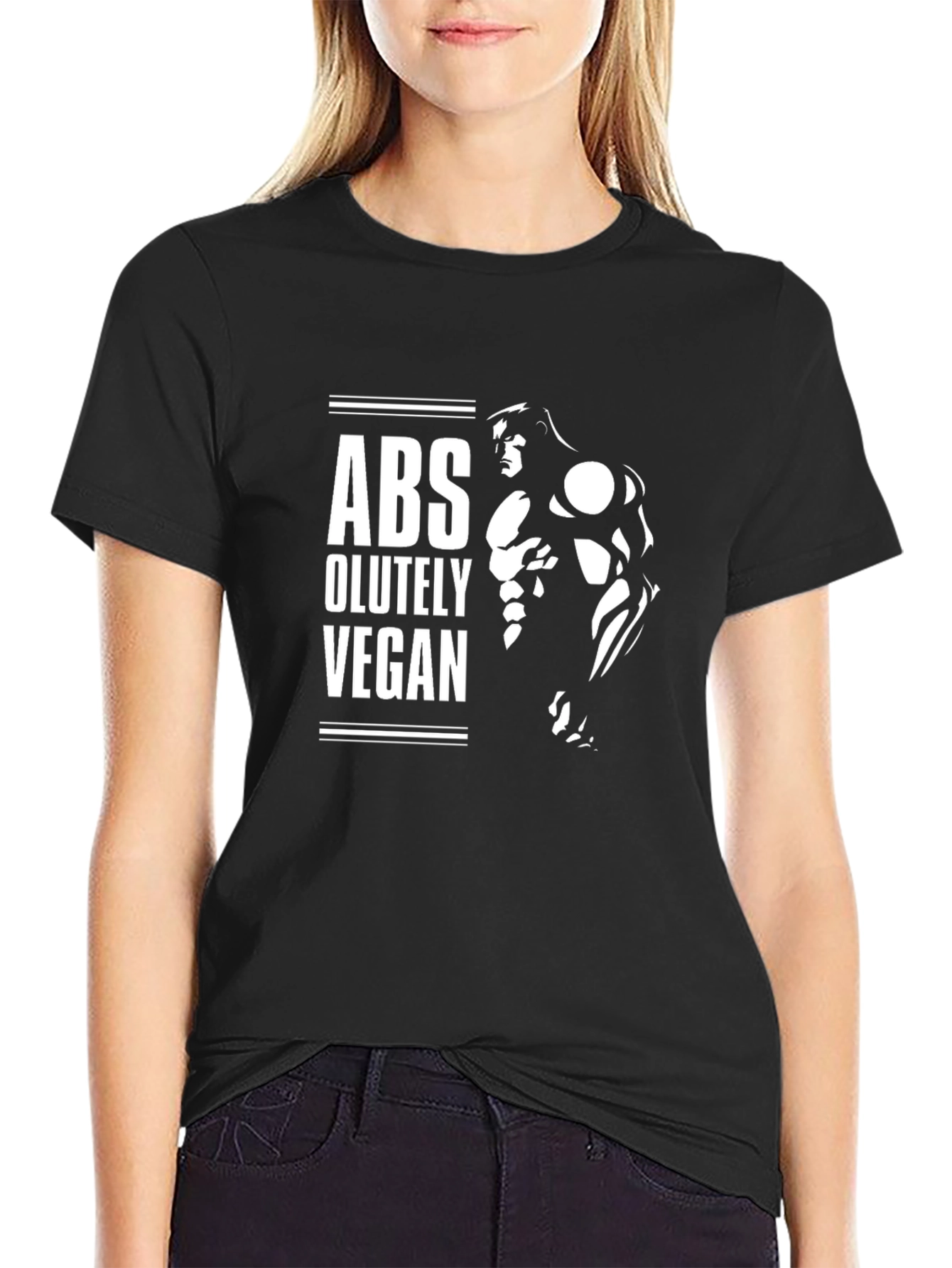 Abs-olutely Vegan Graphic T-Shirt - Bodybuilder Fitness Tee
