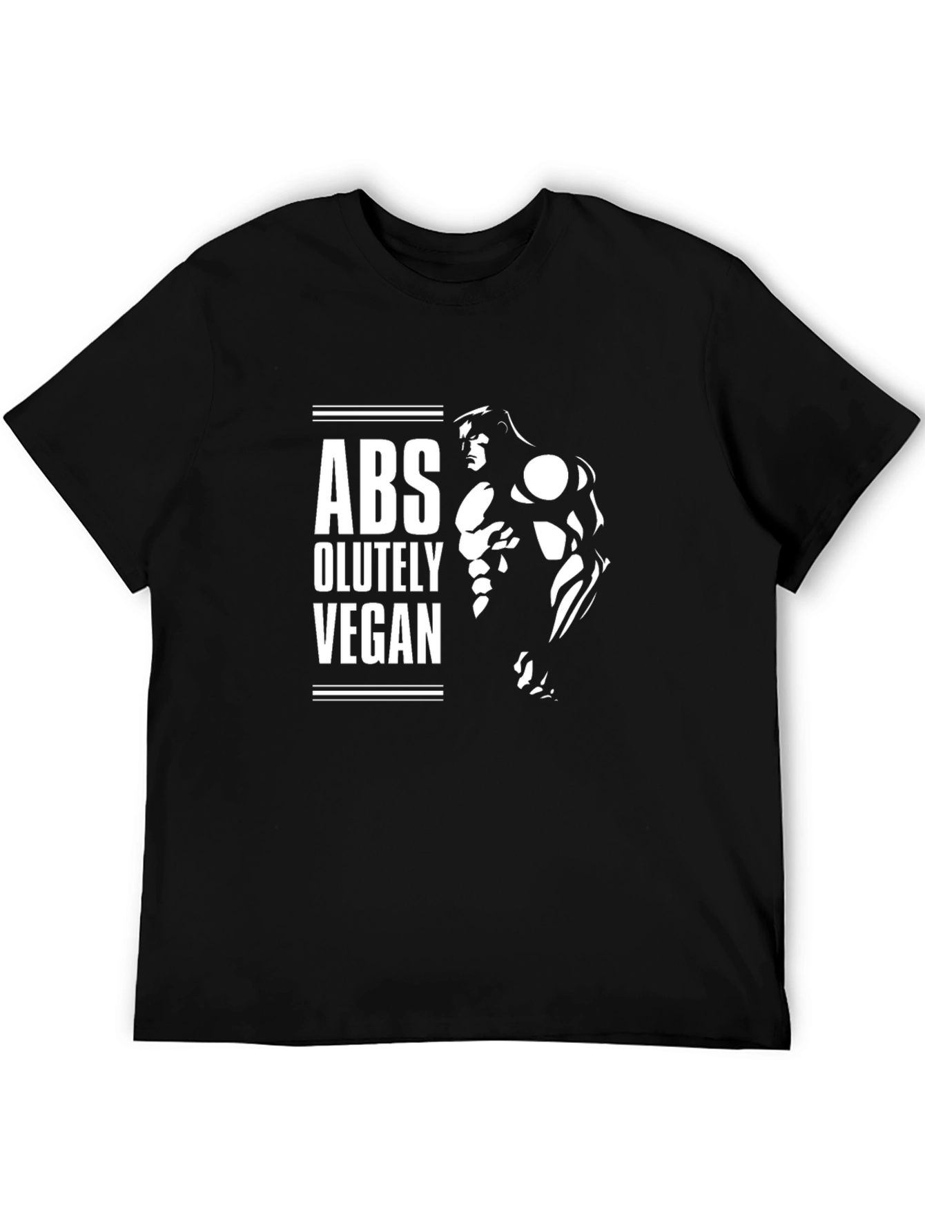 Abs-olutely Vegan Graphic T-Shirt - Bodybuilder Fitness Tee