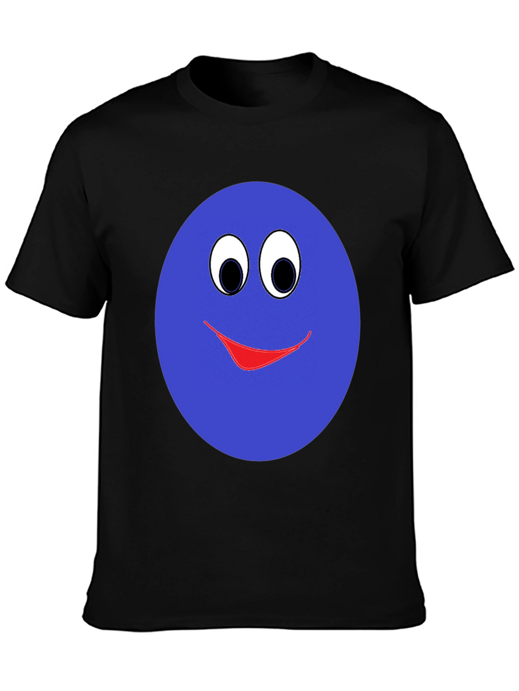 Smiley Face Graphic T-Shirt - Blue