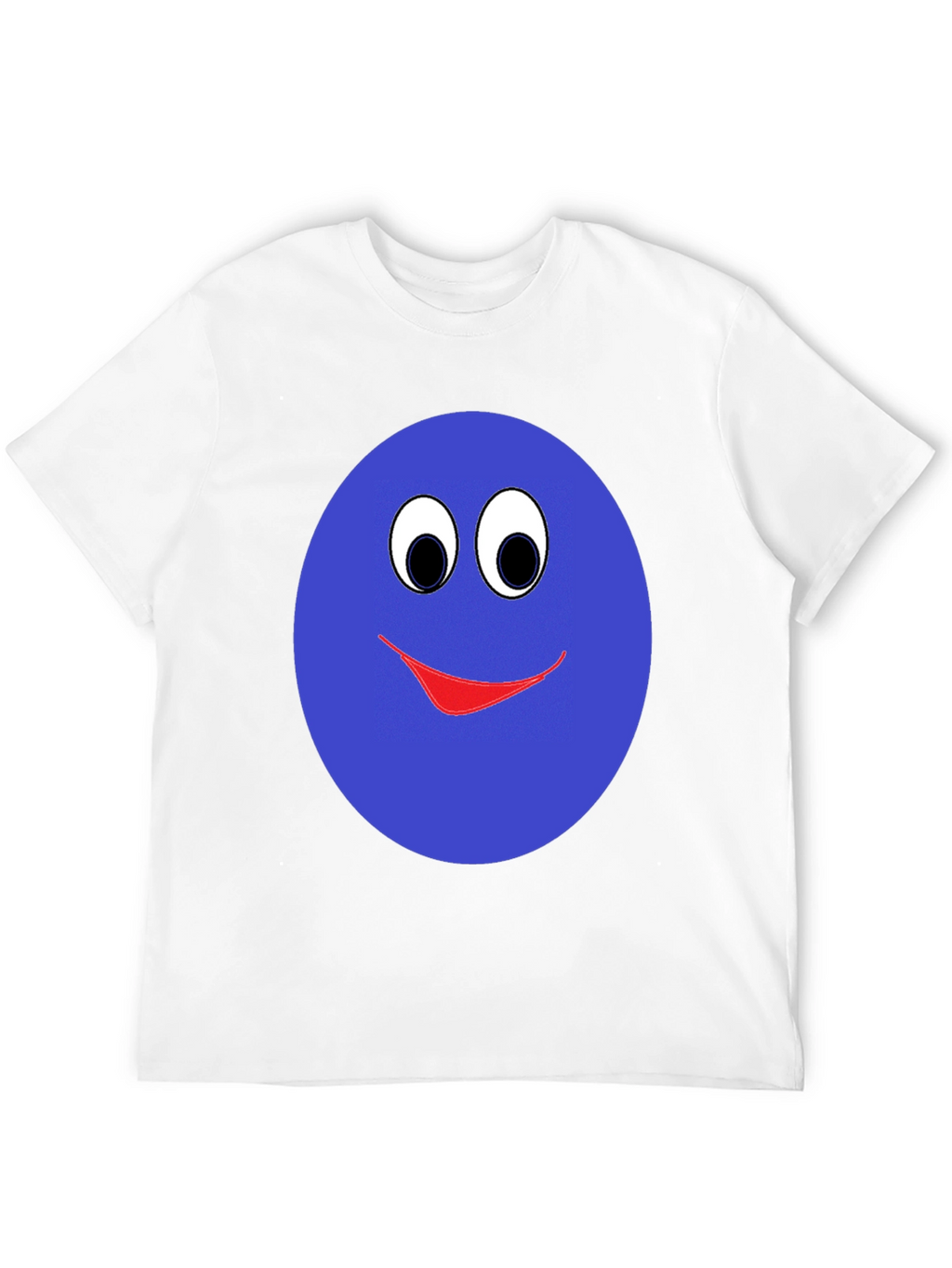 Smiley Face Graphic T-Shirt - Blue