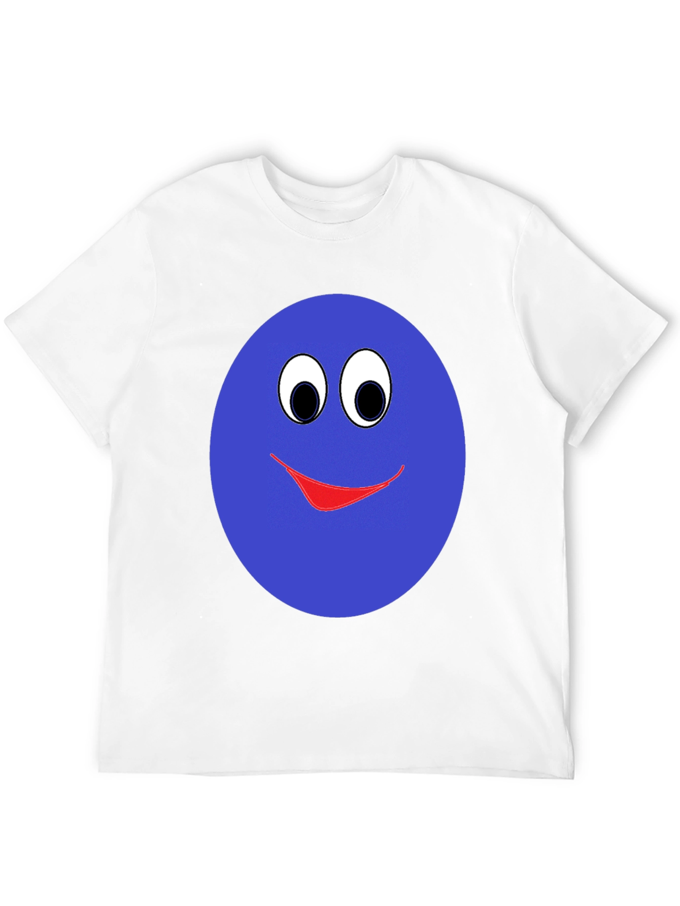 Smiley Face Graphic T-Shirt - Blue