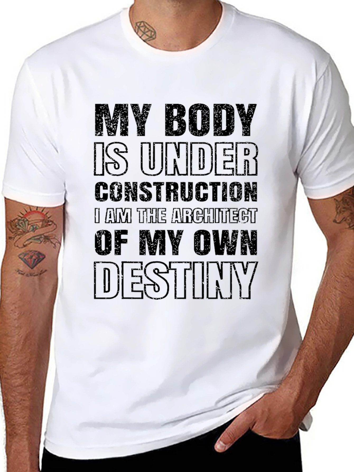 My Body Is Under Construction Black T-Shirt