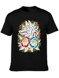 Wolf & Roses Graphic T-Shirt - Black