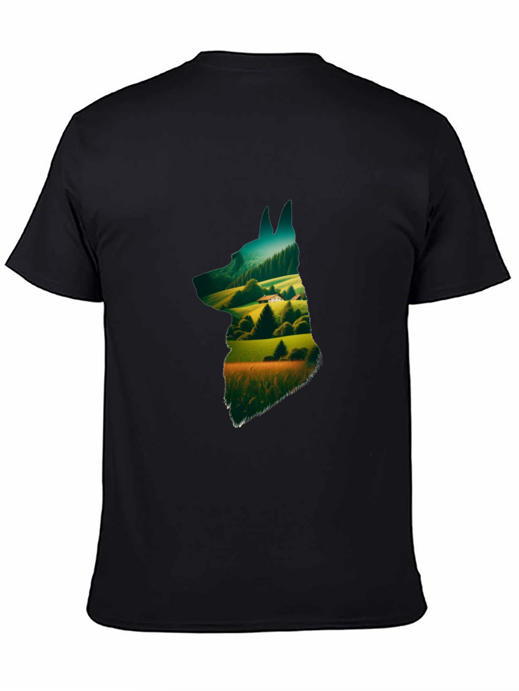 Nature Dog Graphic Tee - Stylish Black Cotton Shirt