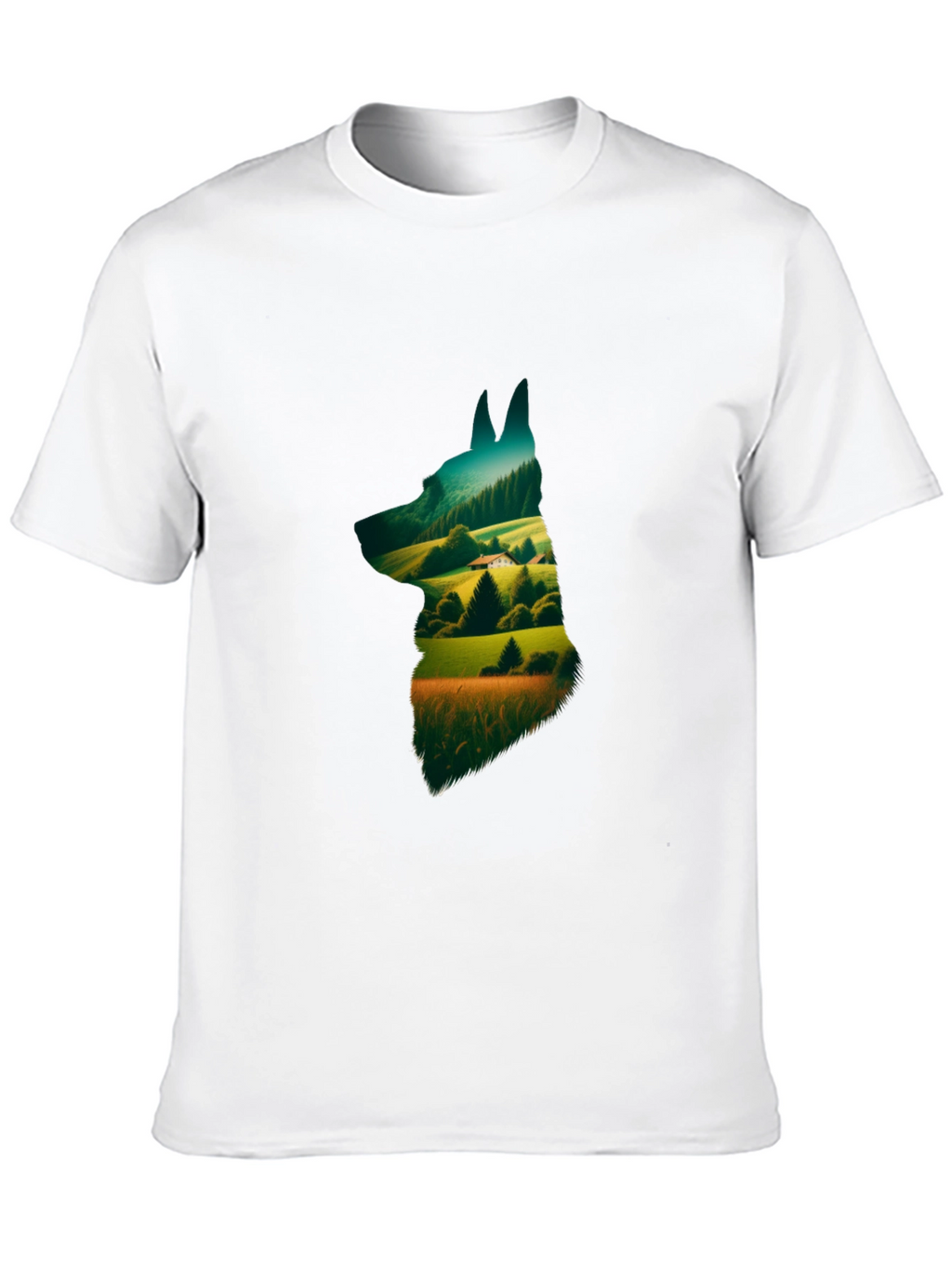 Nature Dog Graphic Tee - Stylish Black Cotton Shirt