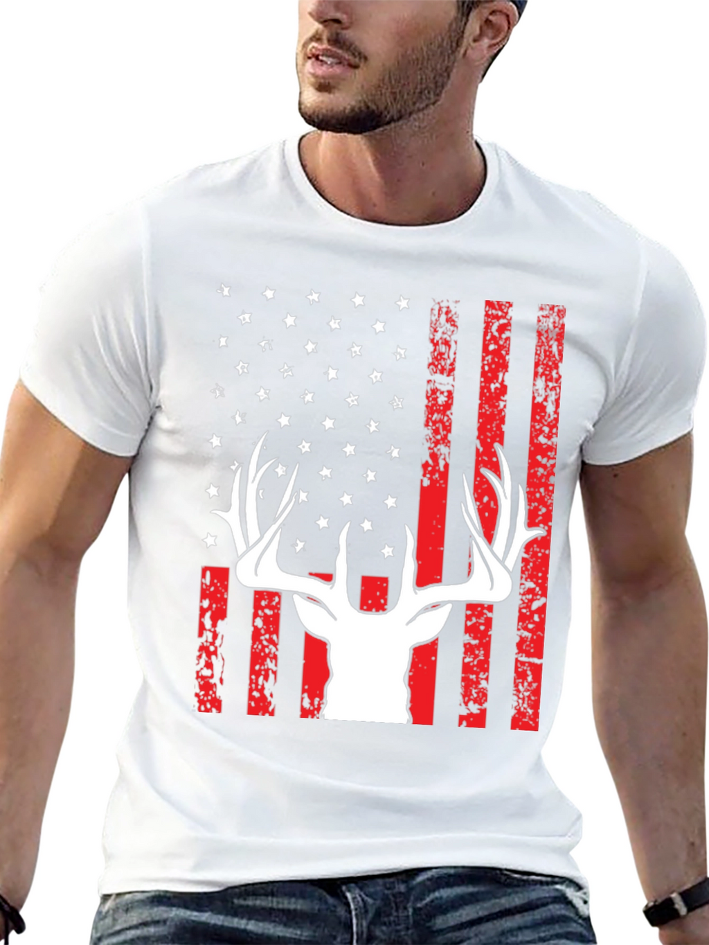 Patriotic Deer Hunting Graphic Tee