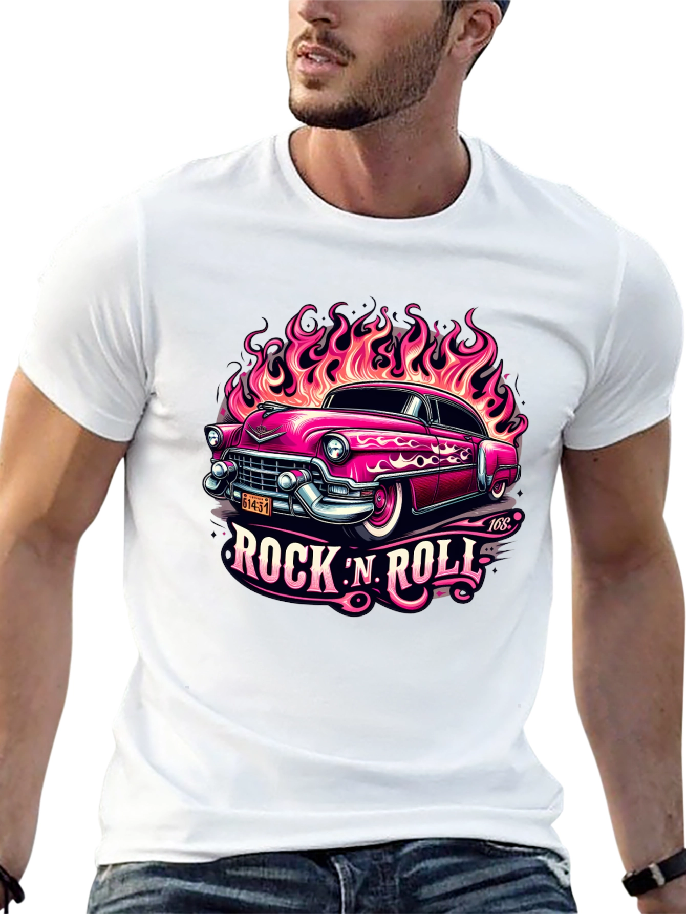 Rock N Roll Classic Car Graphic Tee