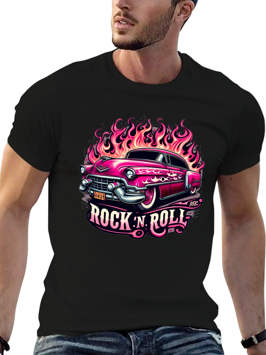 Rock N Roll Classic Car Graphic Tee