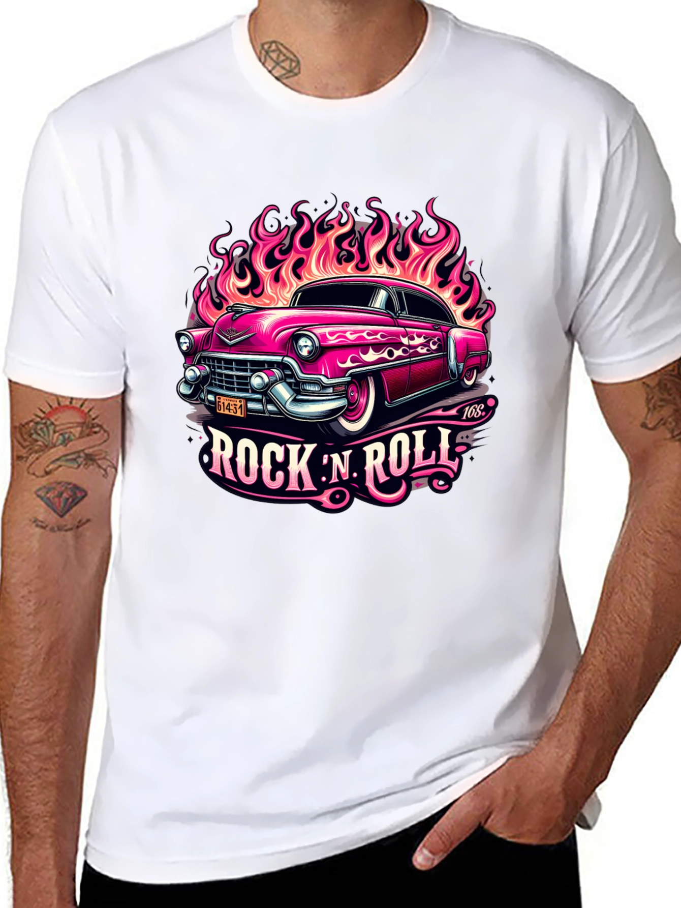 Rock N Roll Classic Car Graphic Tee