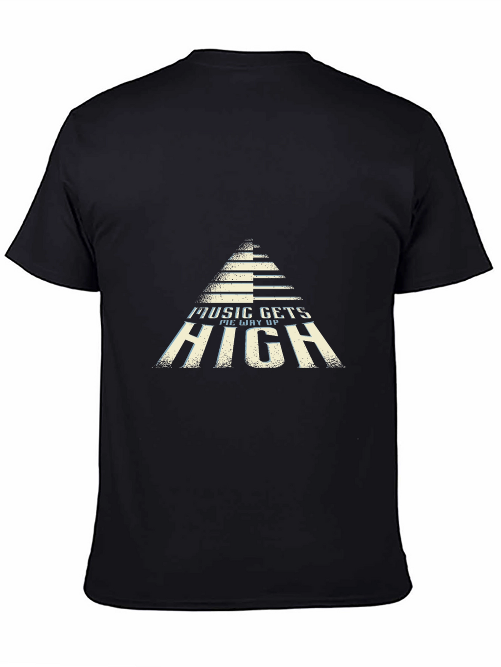 Music Gets Me Way Up Black Graphic Tee