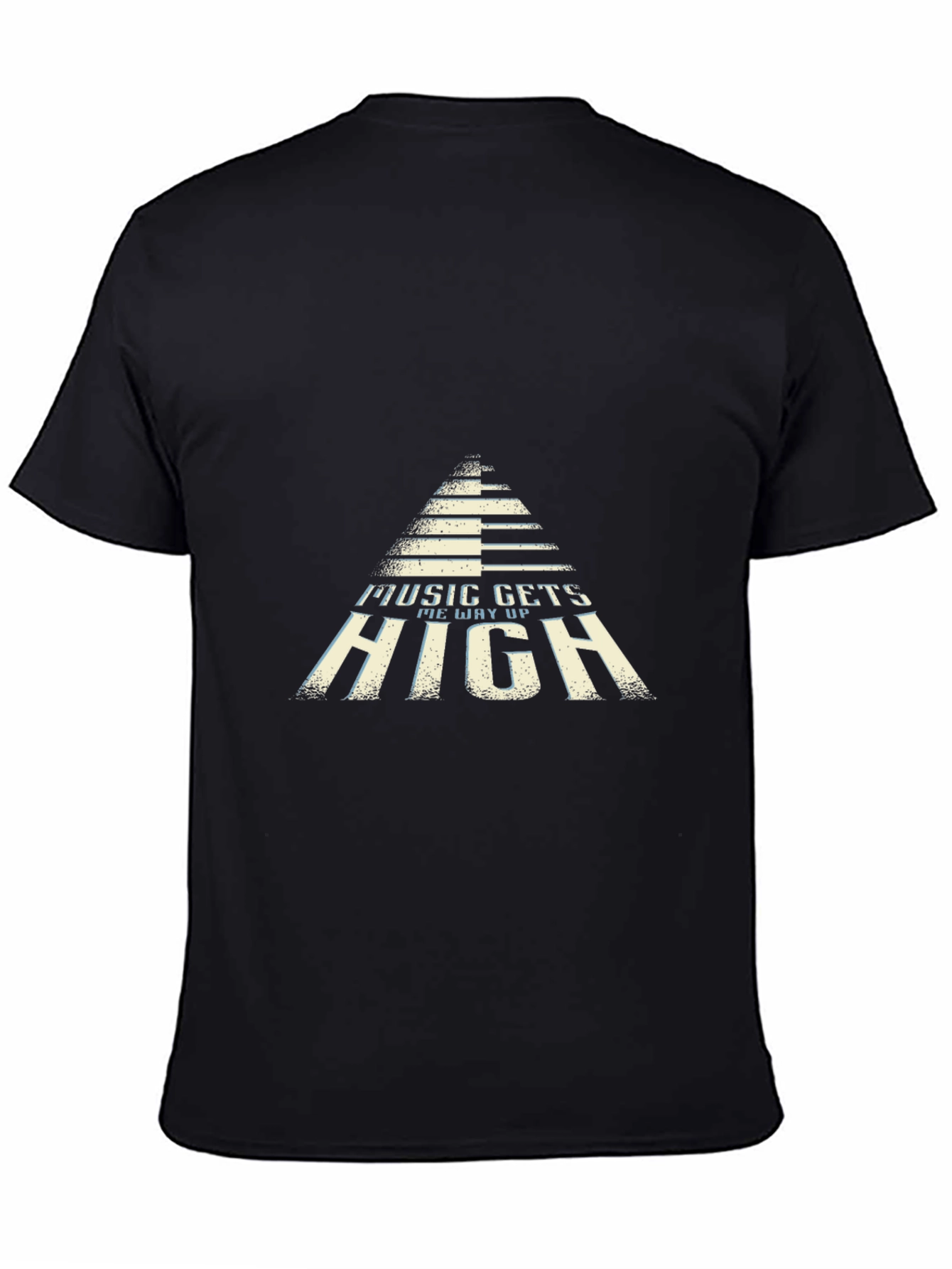 Music Gets Me Way Up Black Graphic Tee