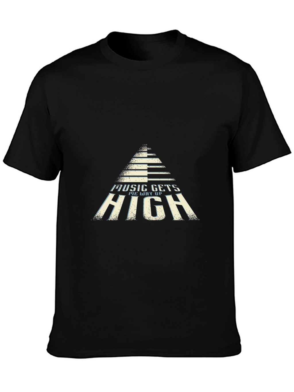 Music Gets Me Way Up Black Graphic Tee