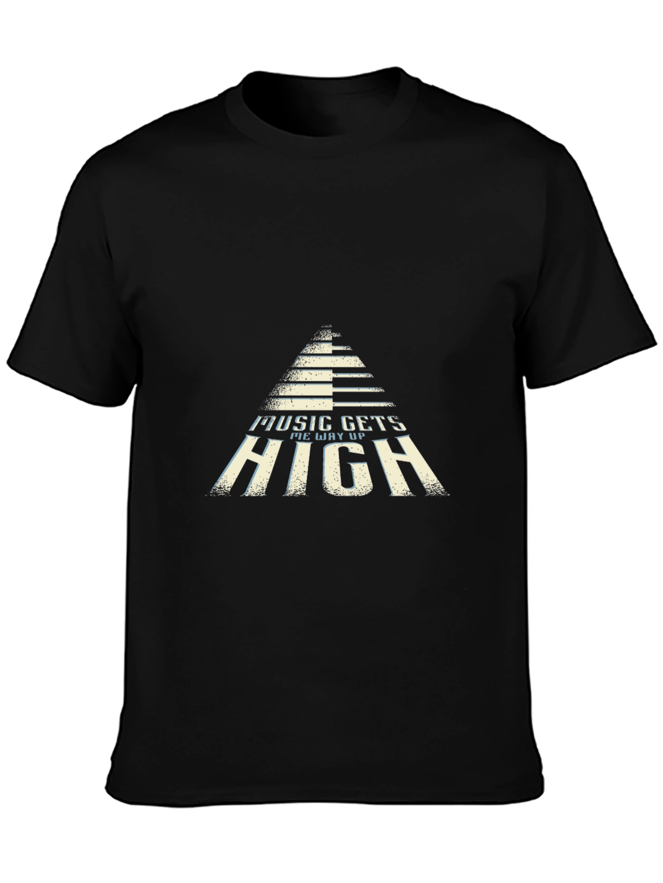 Music Gets Me Way Up Black Graphic Tee