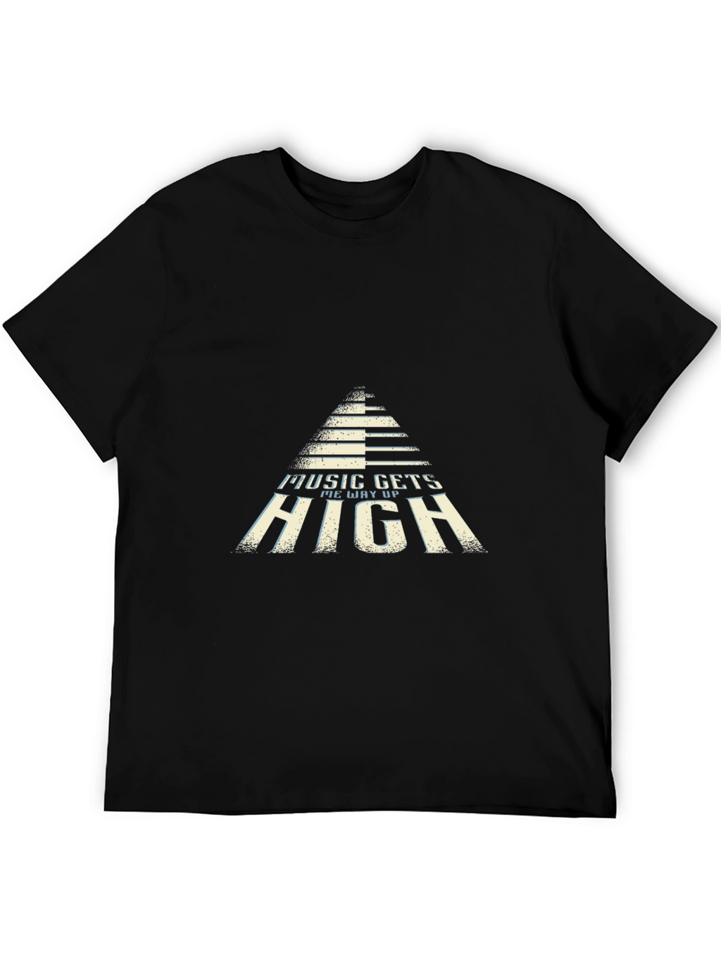 Music Gets Me Way Up Black Graphic Tee