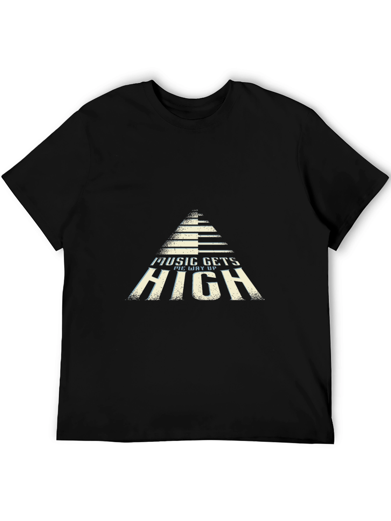 Music Gets Me Way Up Black Graphic Tee