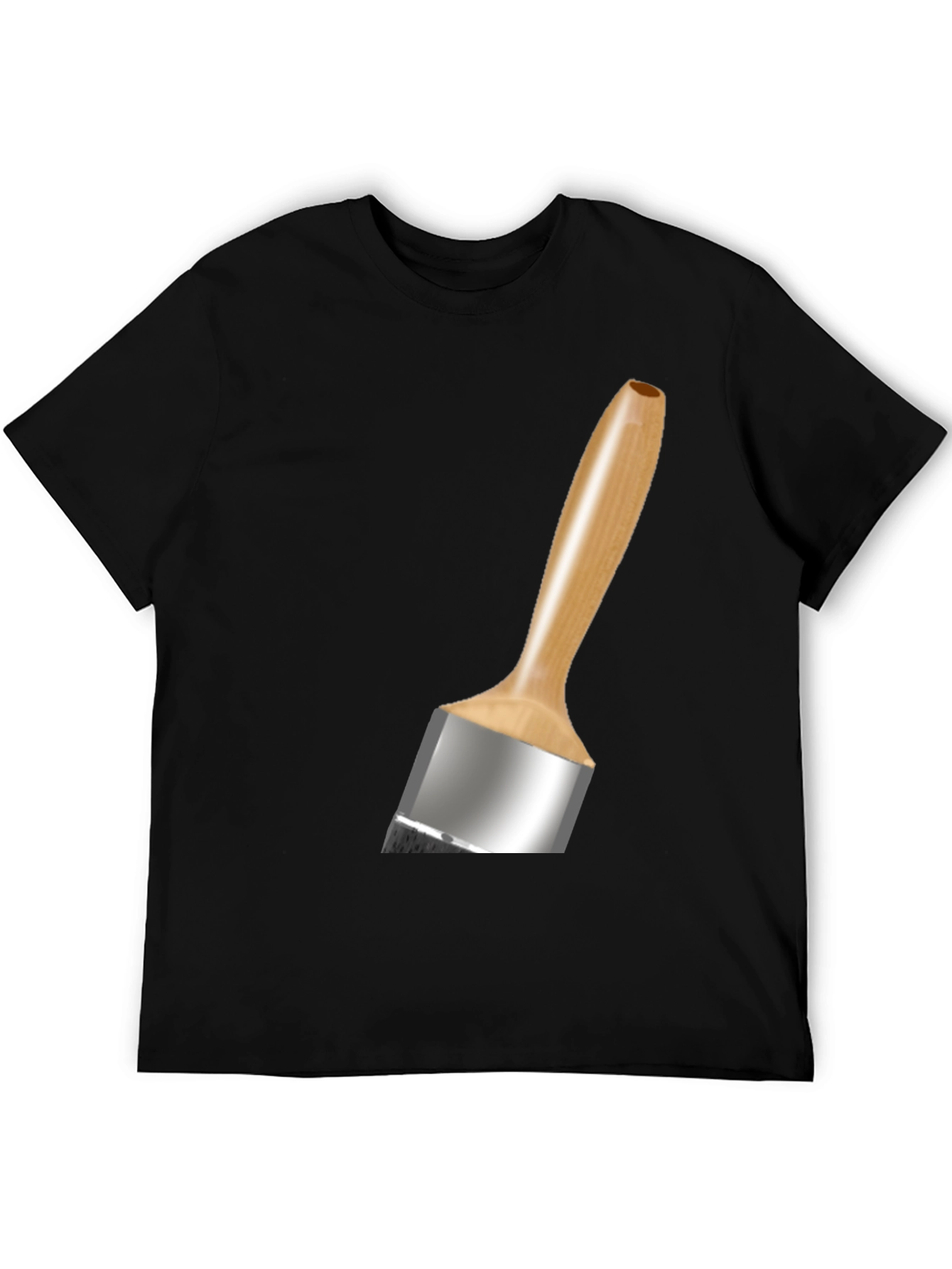Paint Brush Graphic Tee - Black Cotton Blend