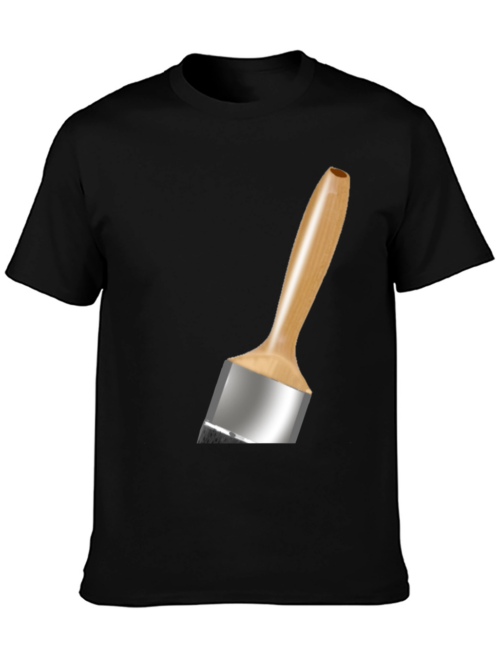 Paint Brush Graphic Tee - Black Cotton Blend