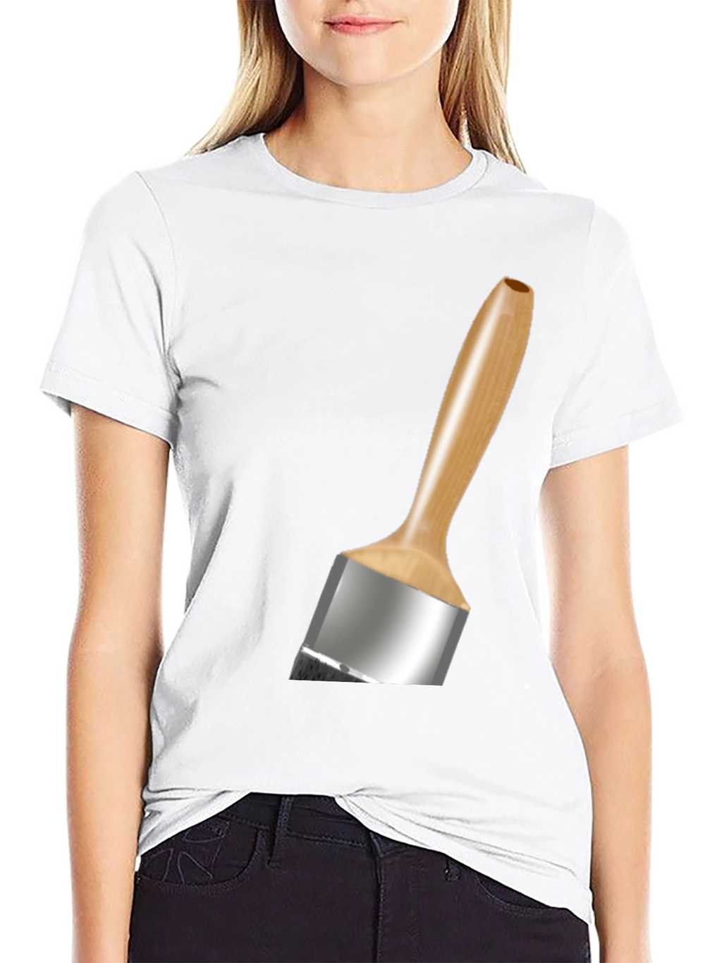 Paint Brush Graphic Tee - Black Cotton Blend