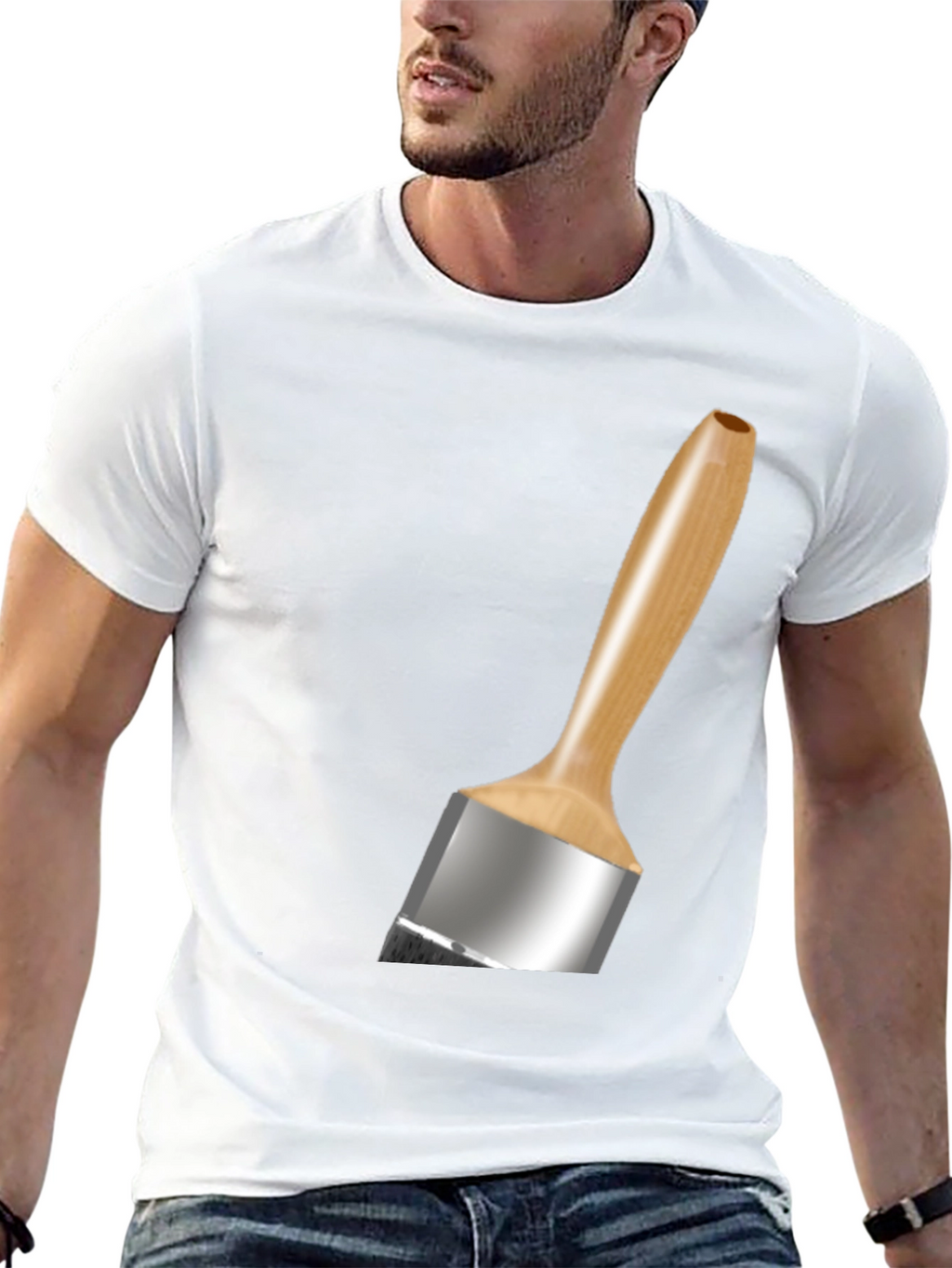 Paint Brush Graphic Tee - Black Cotton Blend