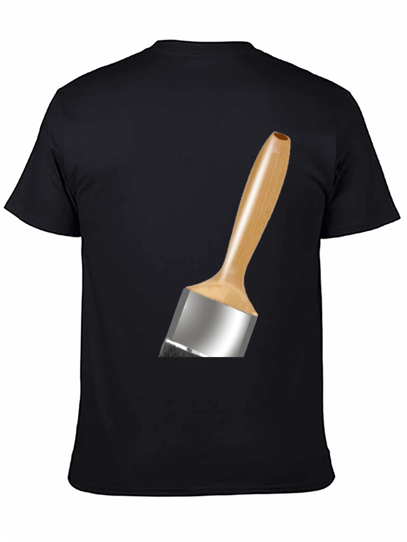 Paint Brush Graphic Tee - Black Cotton Blend