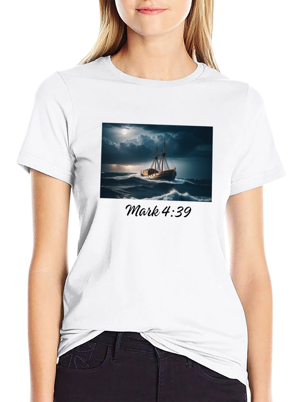 Mark 4:39 Ship Graphic T-Shirt