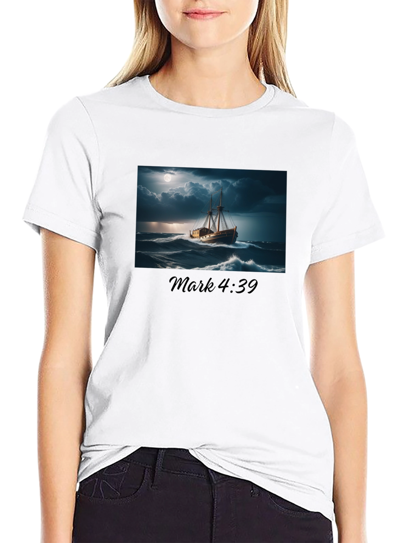 Mark 4:39 Ship Graphic T-Shirt