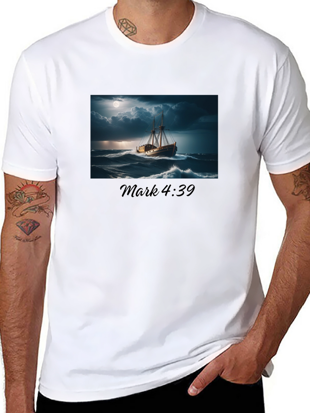 Mark 4:39 Ship Graphic T-Shirt