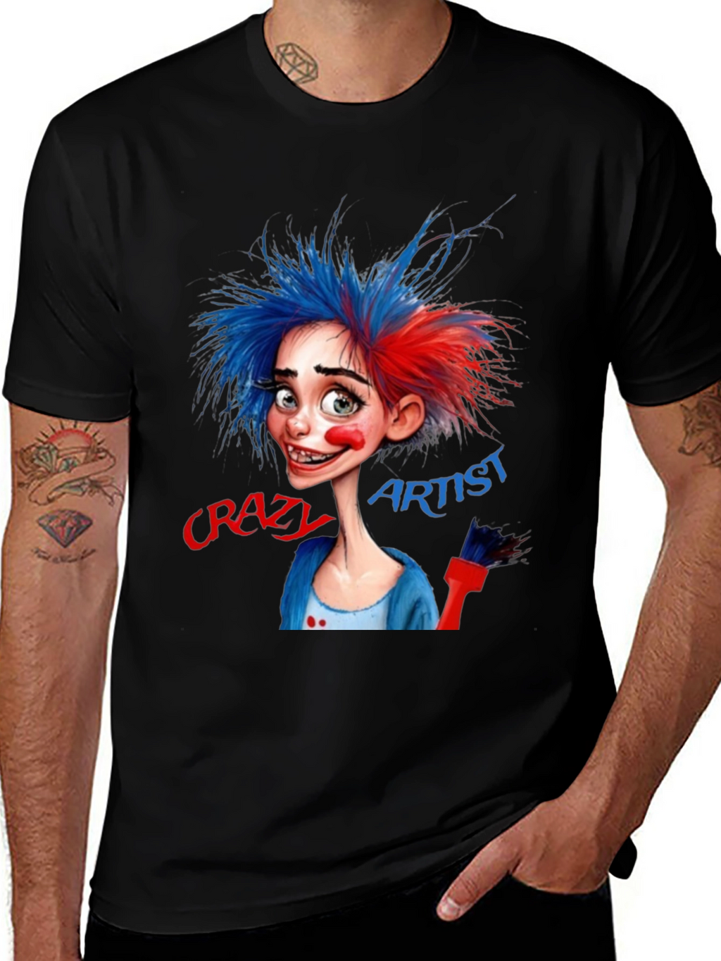 Crazy Artist Graphic T-Shirt