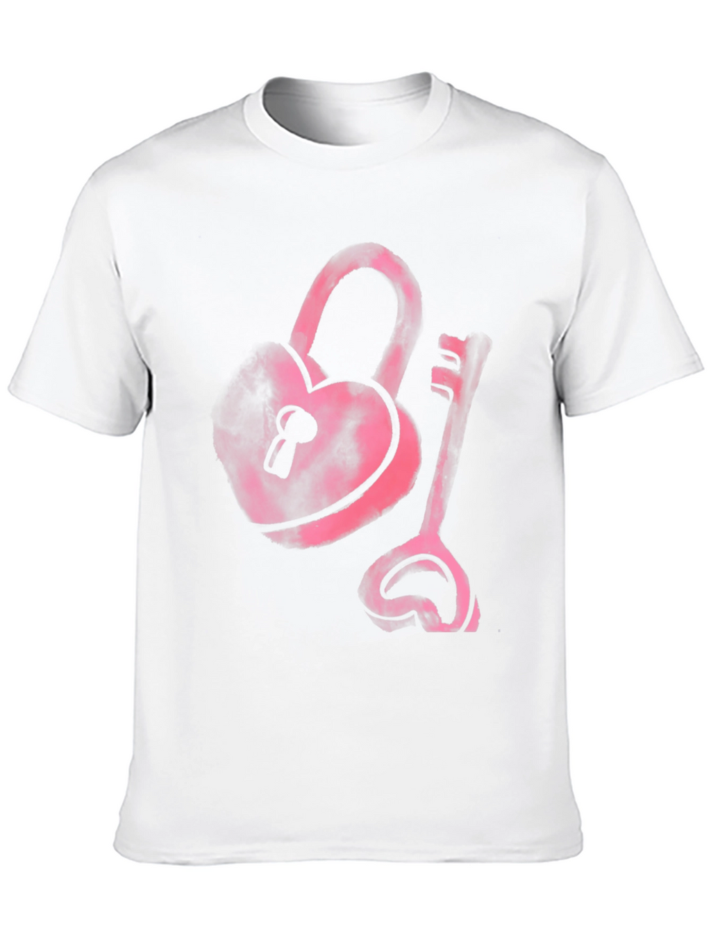 Heart Lock and Key Black T-Shirt
