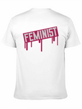 Feminist Drip Graphic Tee - Black Cotton T-Shirt