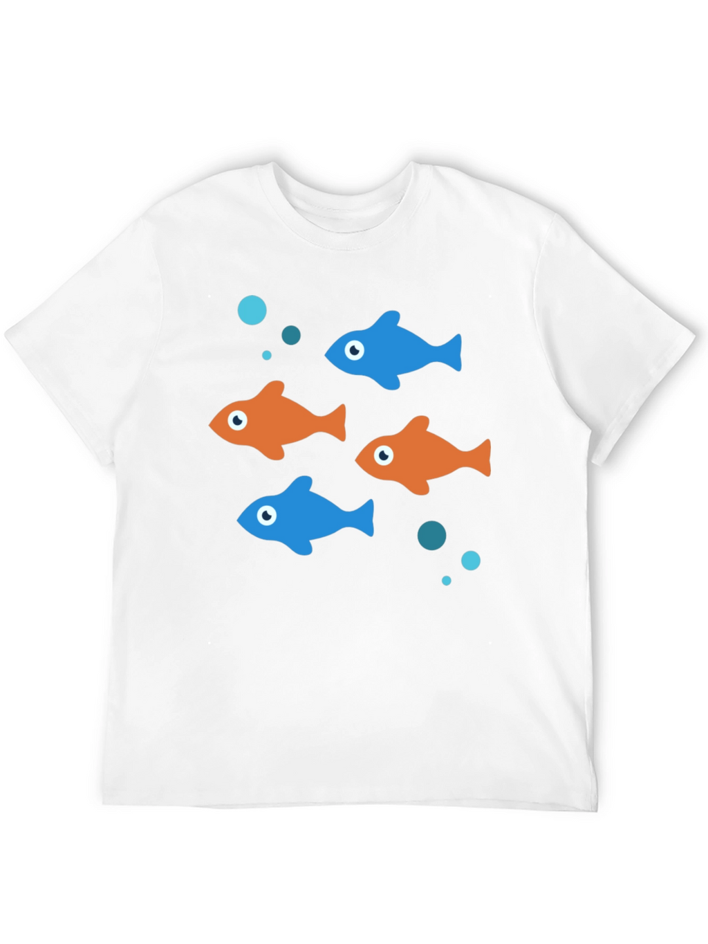 Fun Fish Graphic Tee - Black Cotton T-Shirt