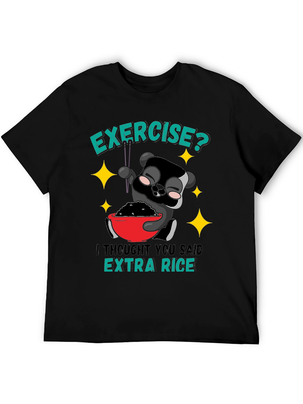 Funny Panda Extra Rice Graphic T-Shirt