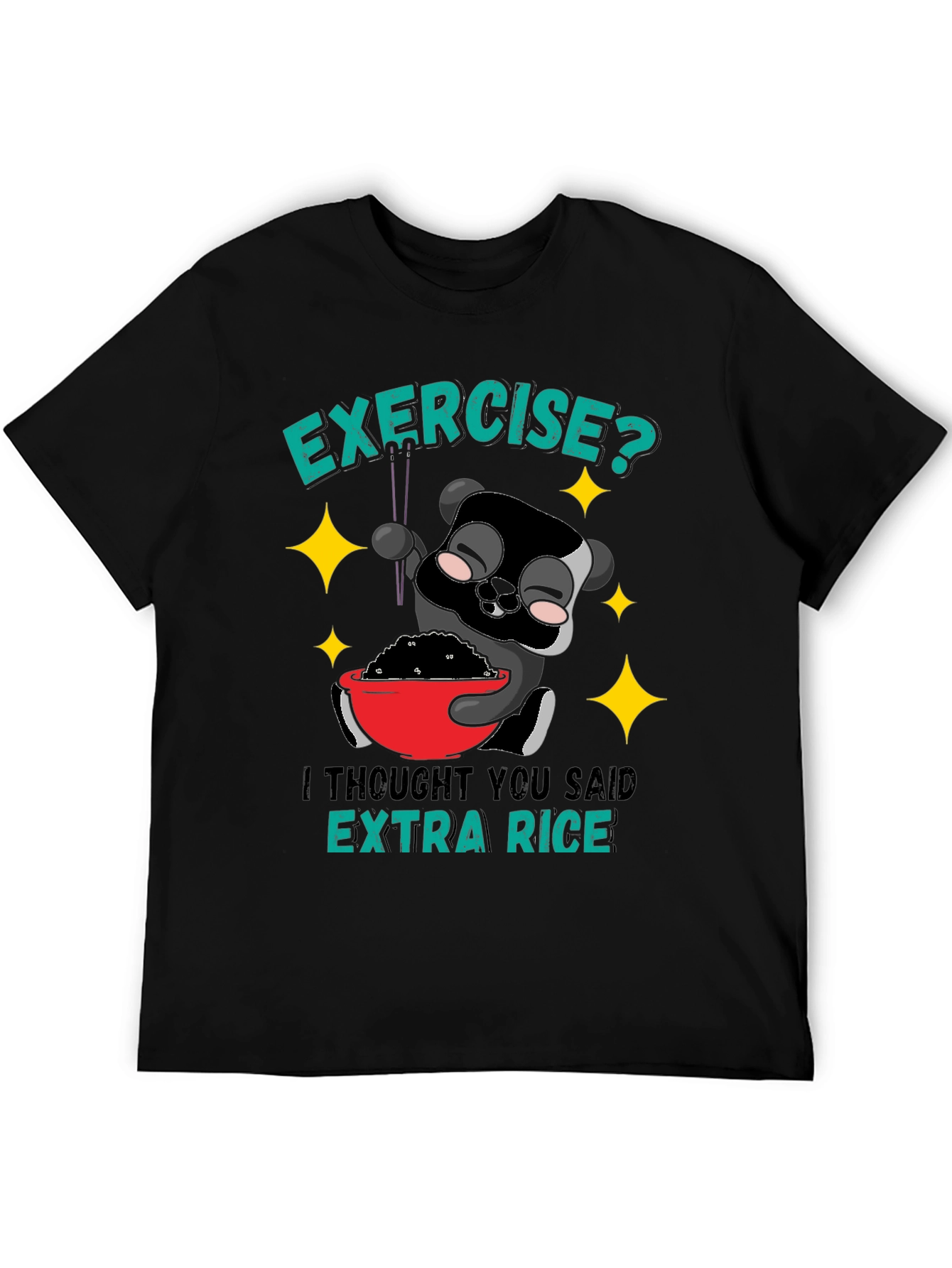 Funny Panda Extra Rice Graphic T-Shirt