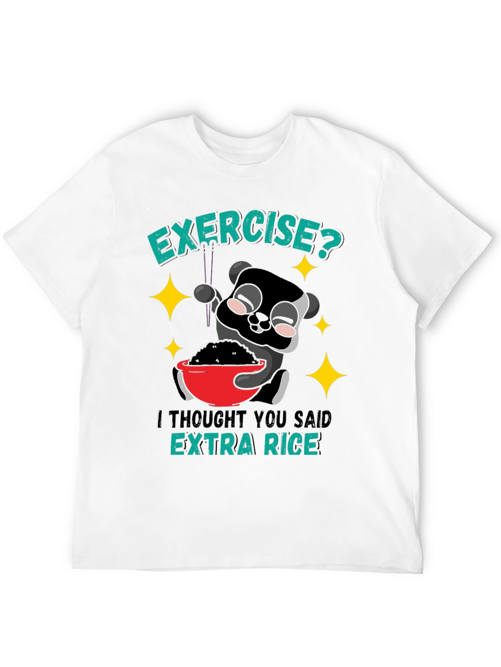 Funny Panda Extra Rice Graphic T-Shirt