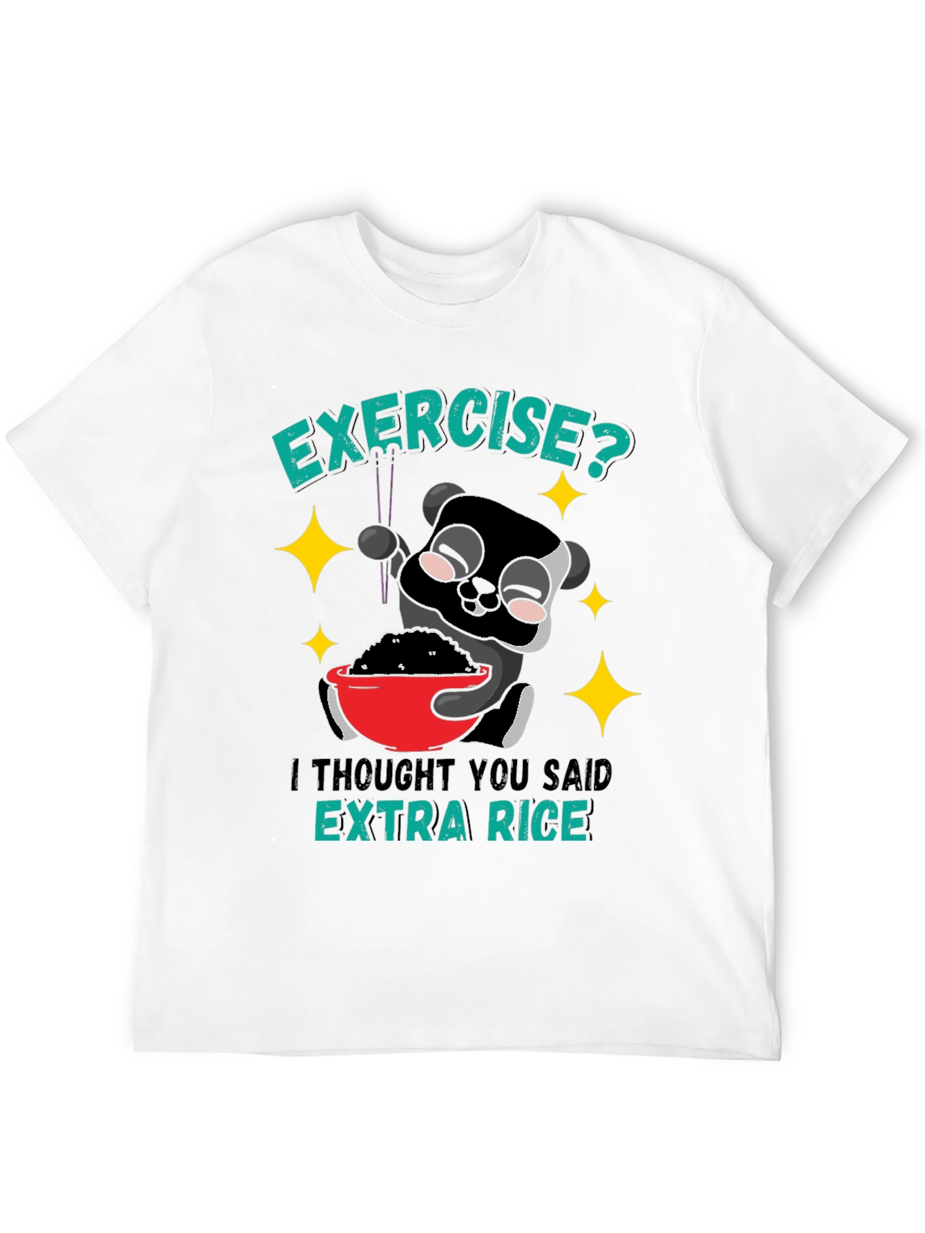 Funny Panda Extra Rice Graphic T-Shirt