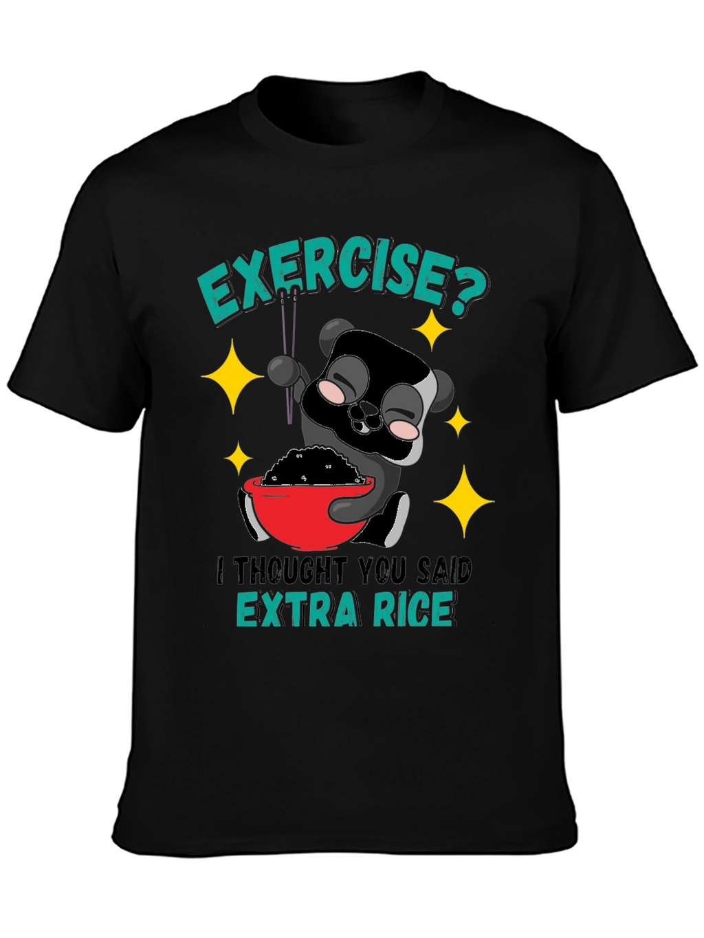 Funny Panda Extra Rice Graphic T-Shirt