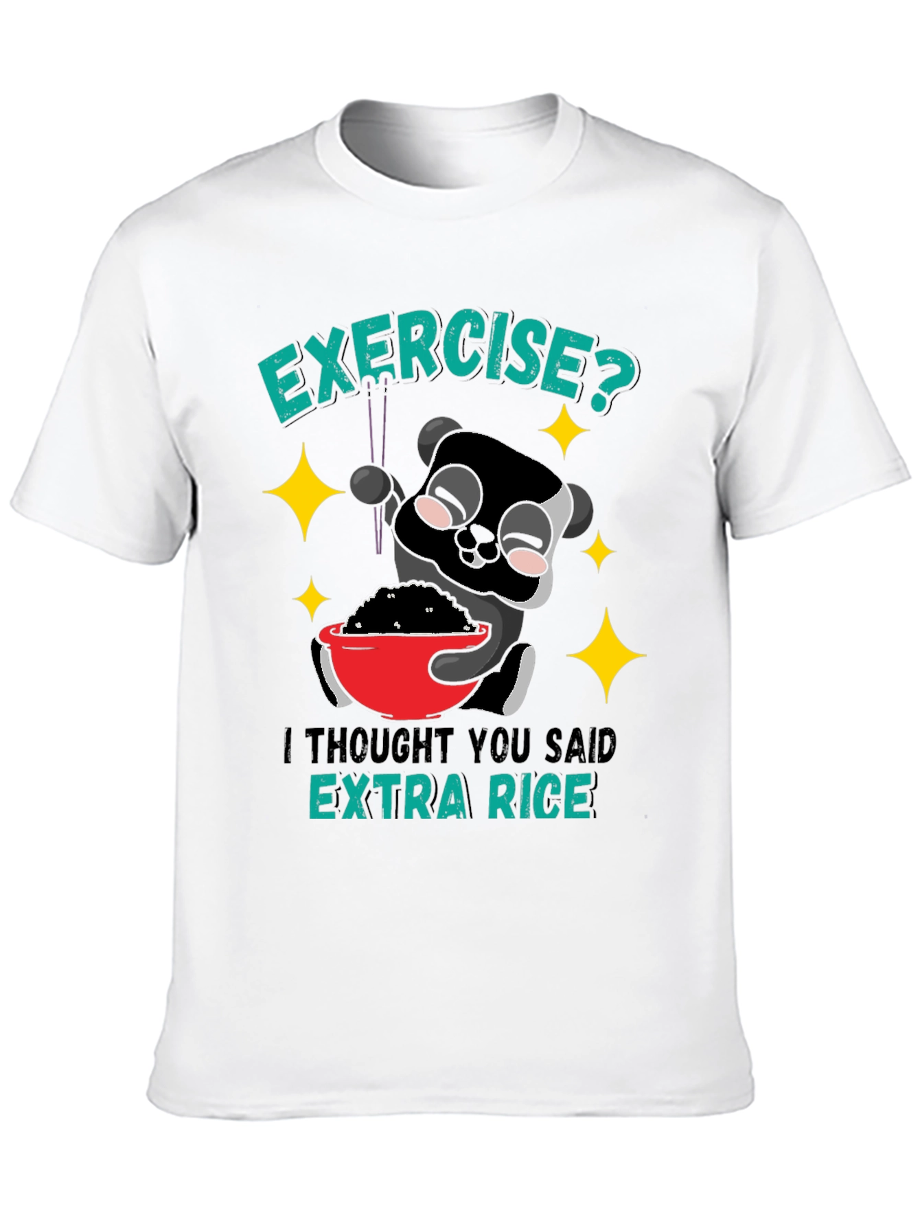 Funny Panda Extra Rice Graphic T-Shirt