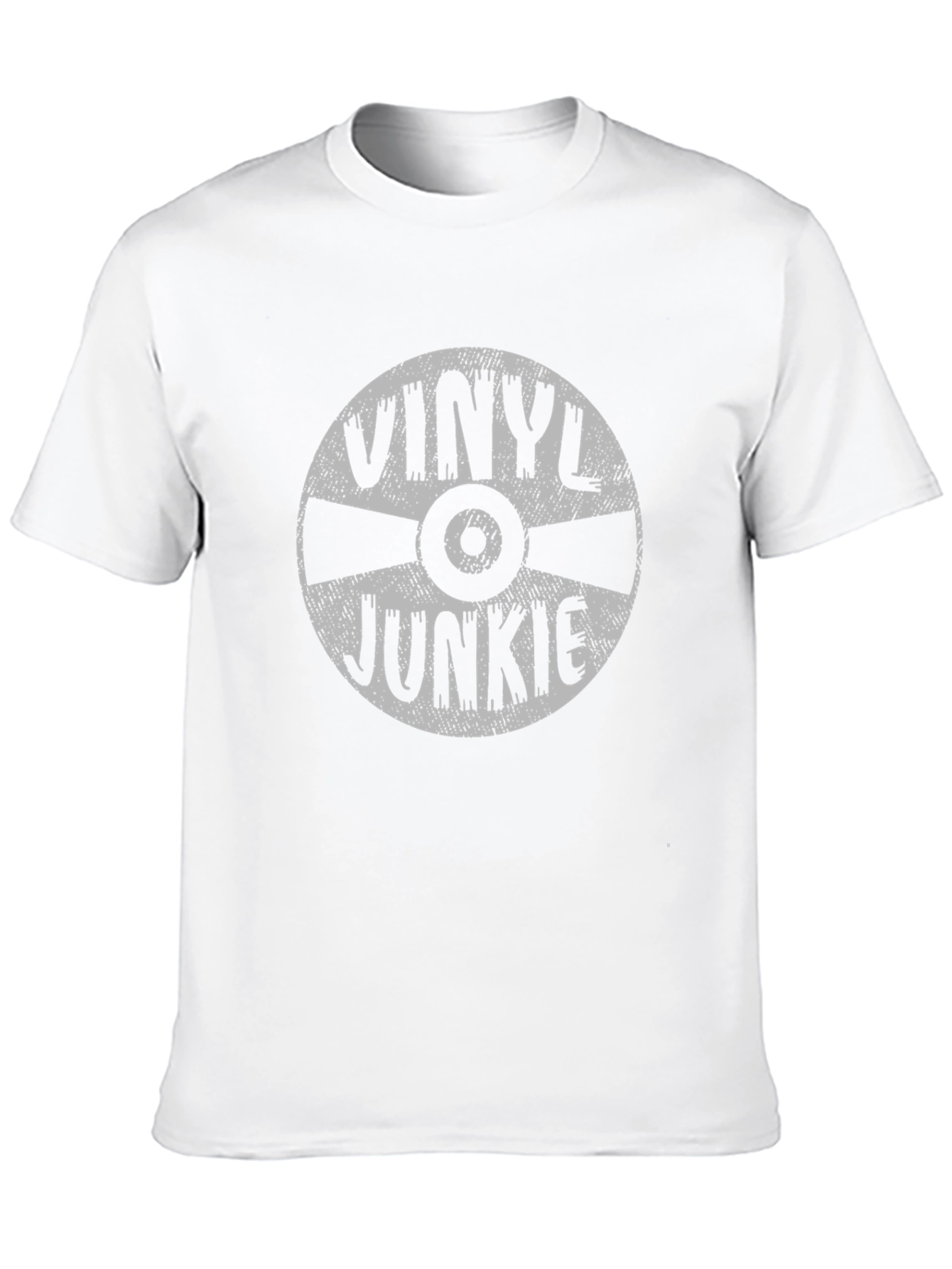 Vinyl Junkie Graphic Tee - Black Casual T-Shirt