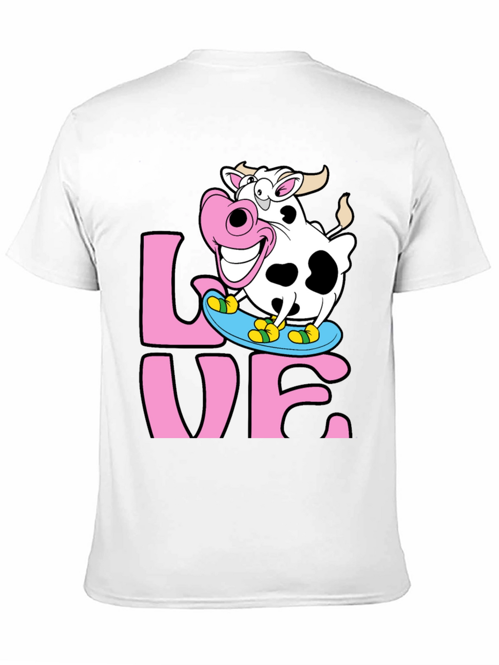 Skateboarding Cow Graphic Tee - Love Dairy Funny