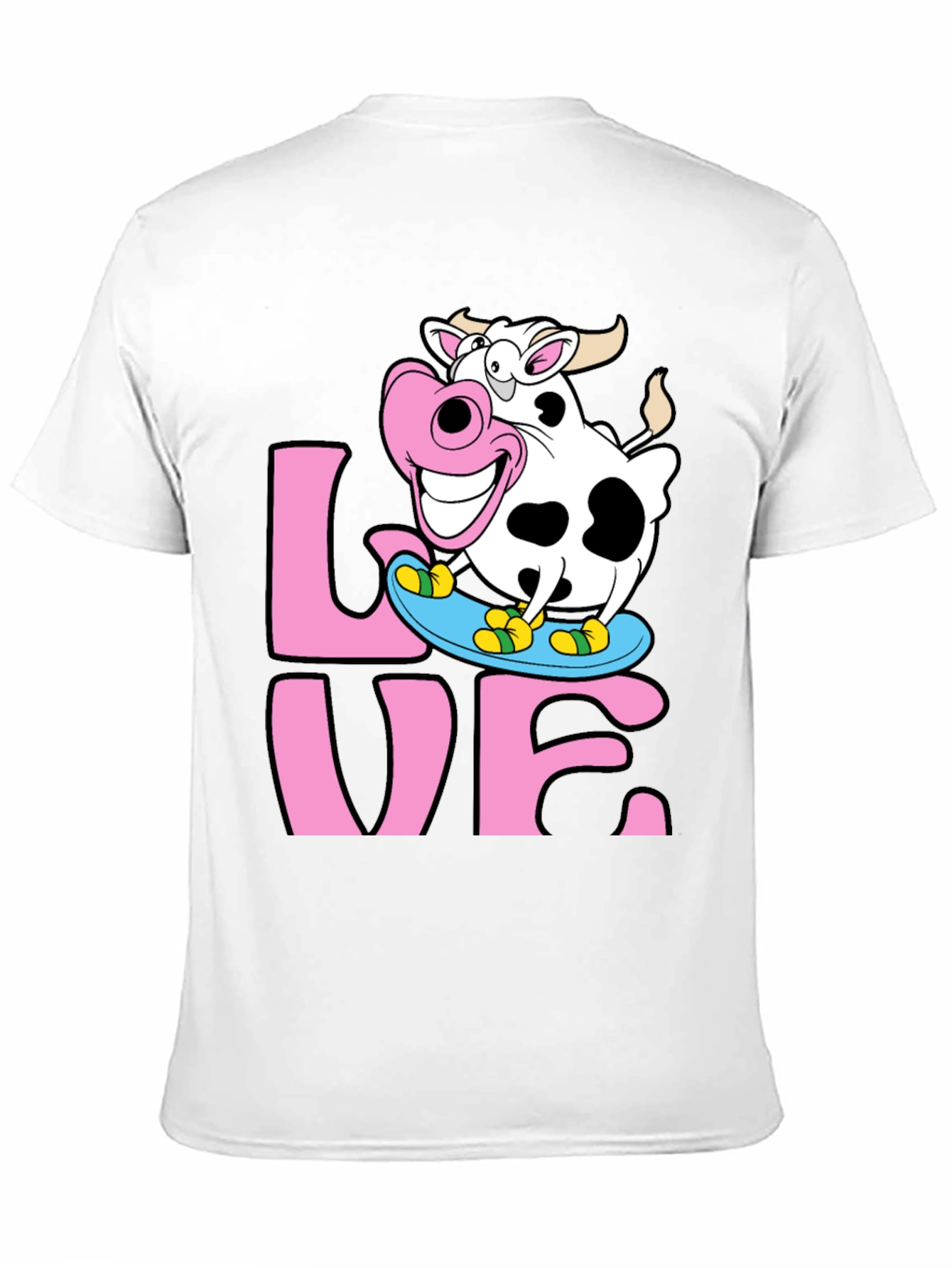 Skateboarding Cow Graphic Tee - Love Dairy Funny