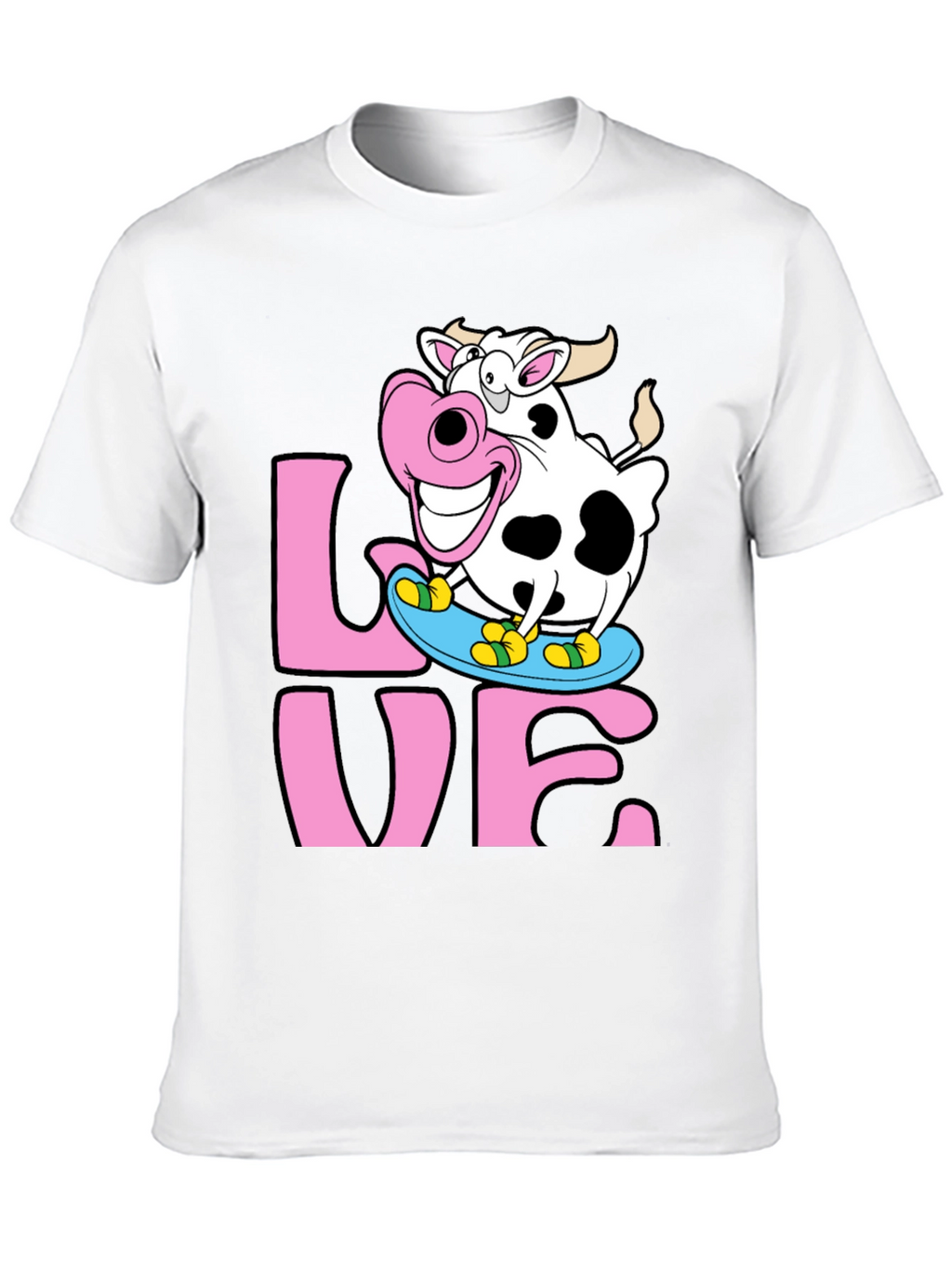 Skateboarding Cow Graphic Tee - Love Dairy Funny
