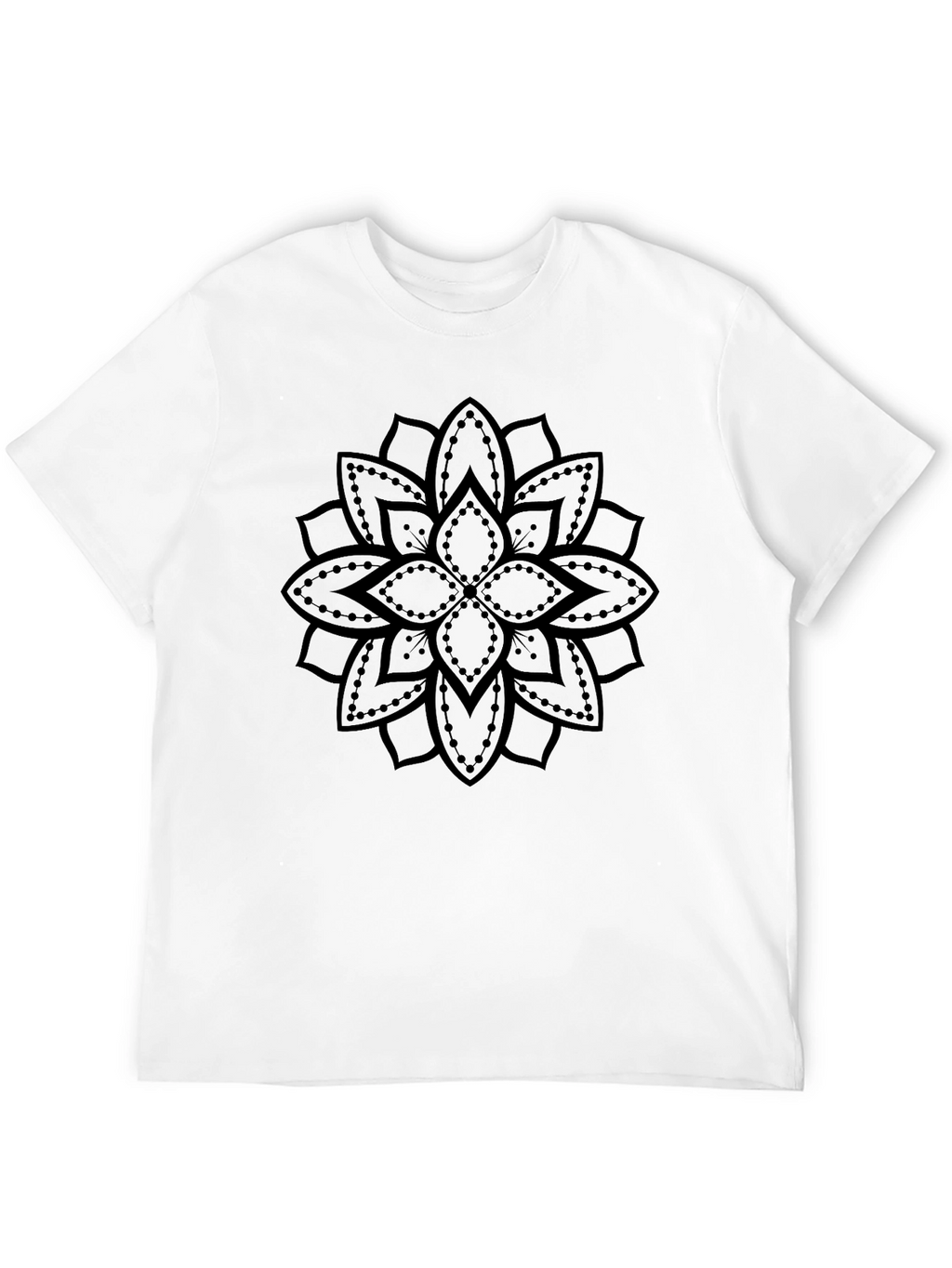 Black Mandala Graphic Tee - Stylish Unisex Cotton T-Shirt