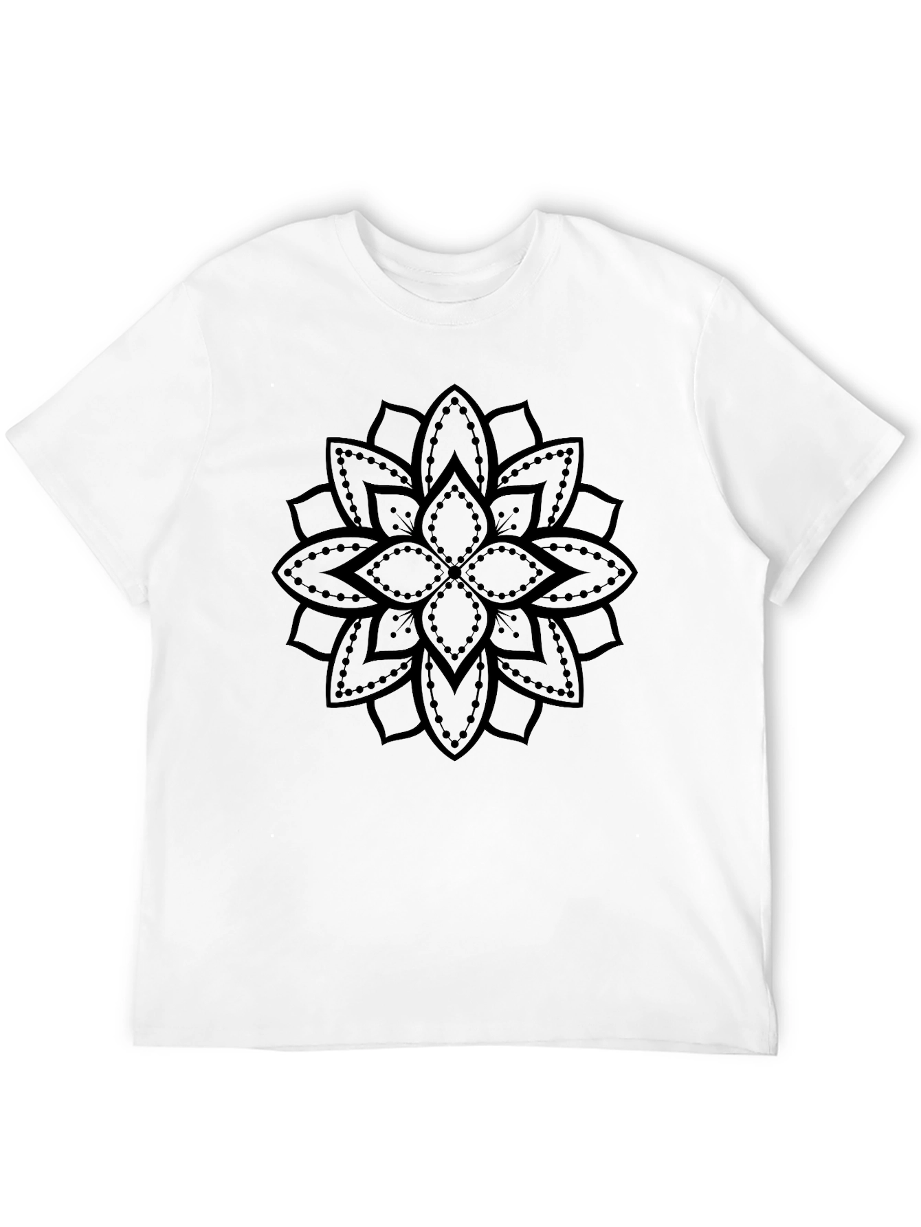 Black Mandala Graphic Tee - Stylish Unisex Cotton T-Shirt