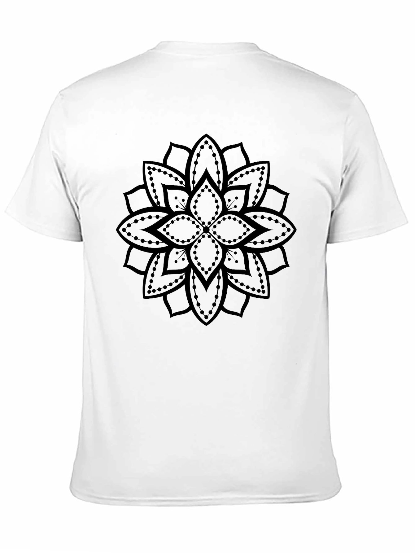 Black Mandala Graphic Tee - Stylish Unisex Cotton T-Shirt