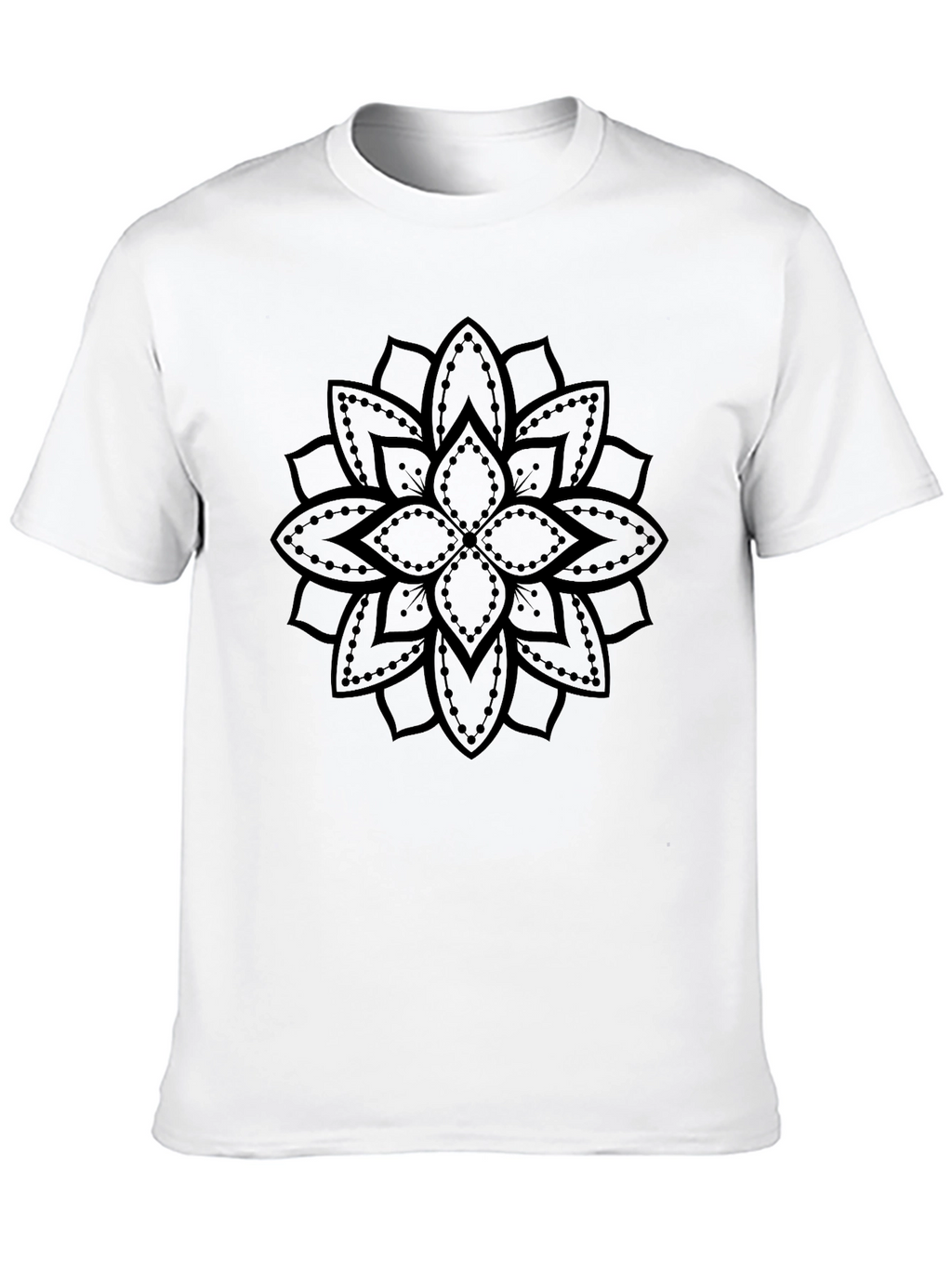 Black Mandala Graphic Tee - Stylish Unisex Cotton T-Shirt