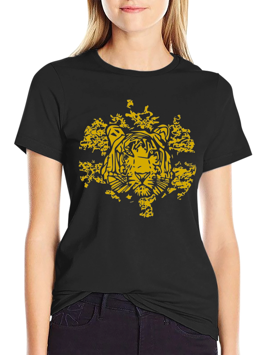 Tiger Graphic Tee - Stylish Mens Black T-Shirt
