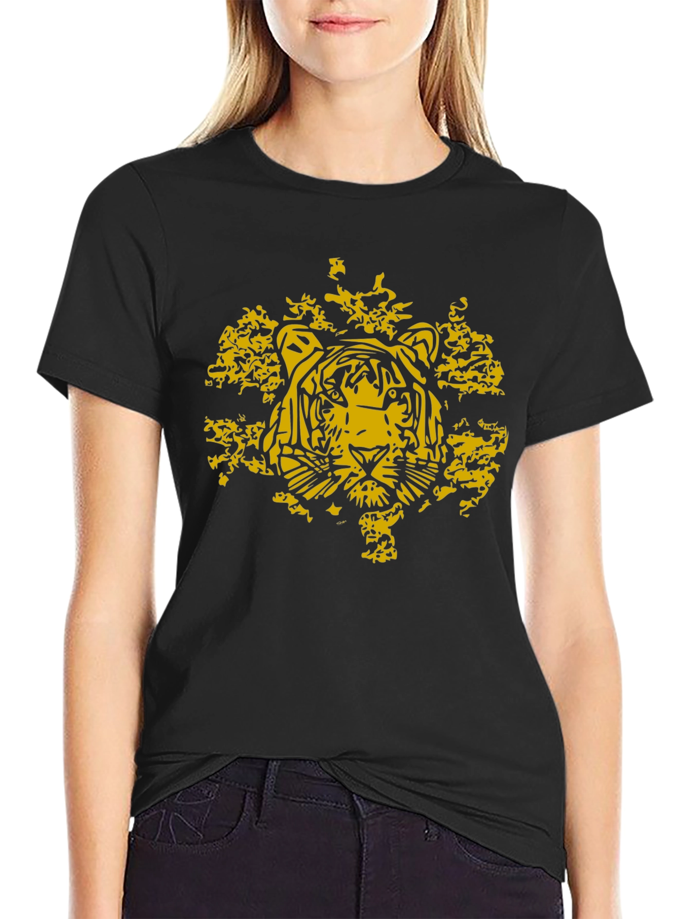Tiger Graphic Tee - Stylish Mens Black T-Shirt