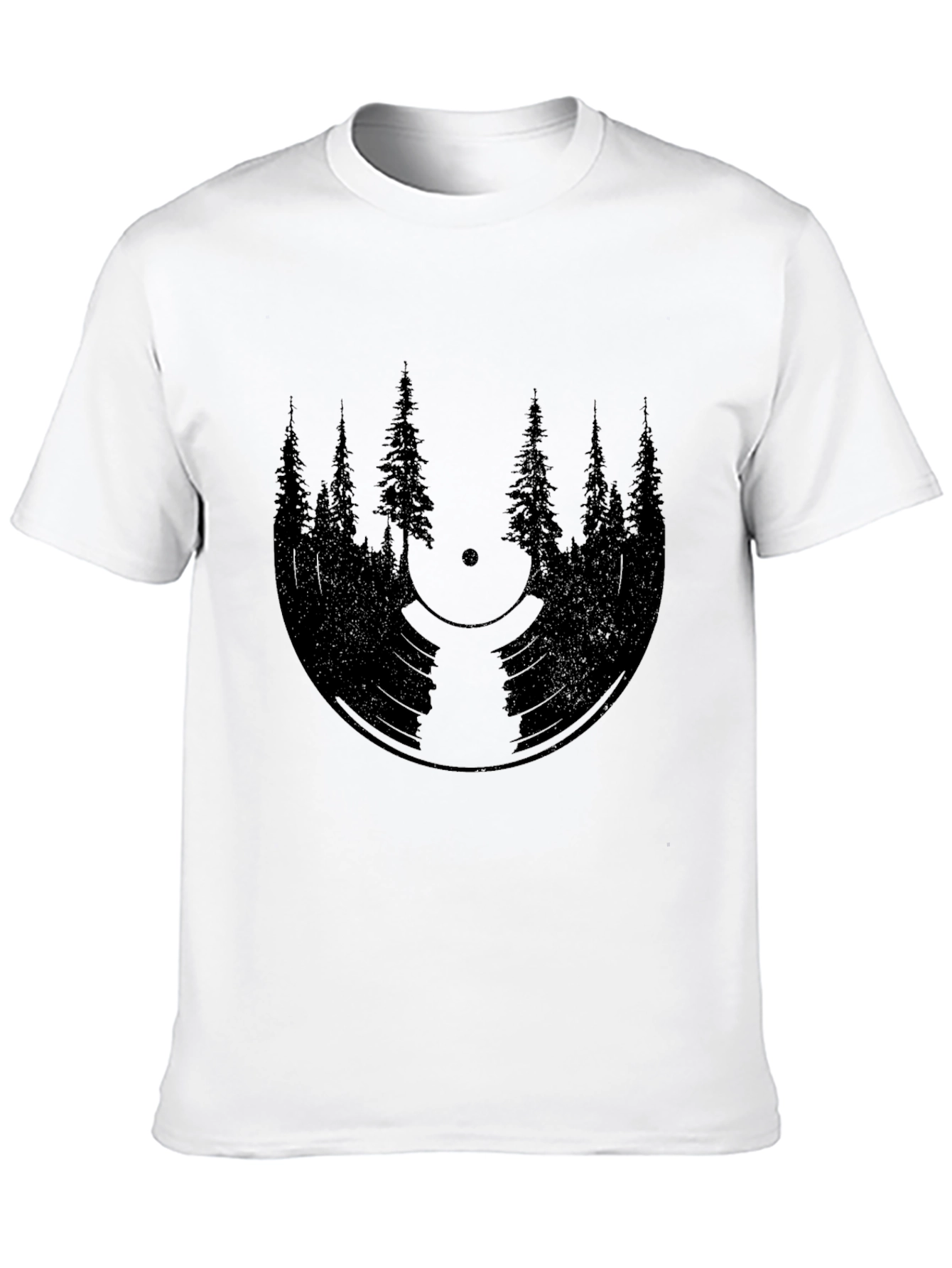 Vinyl Forest Graphic Tee - Nature Music Lover Shirt